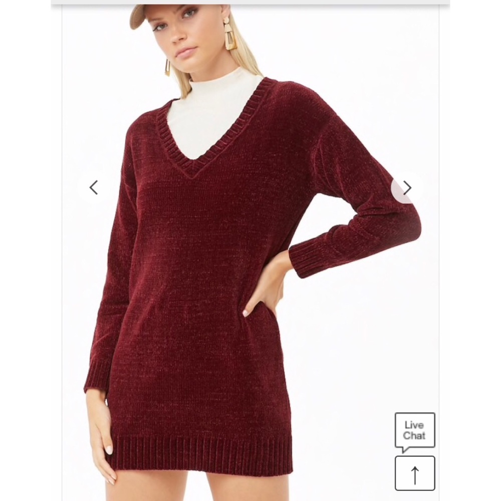 Mini chenille sweater dress